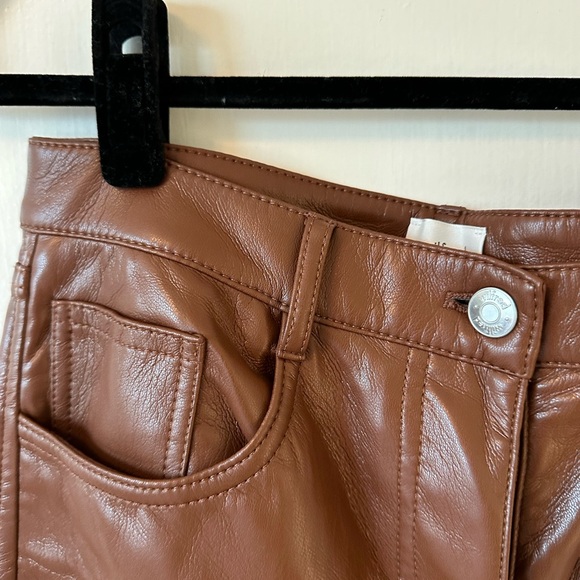 Aritzia Wilfred Melina leather pants size 8 cognac - Picture 5 of 7
